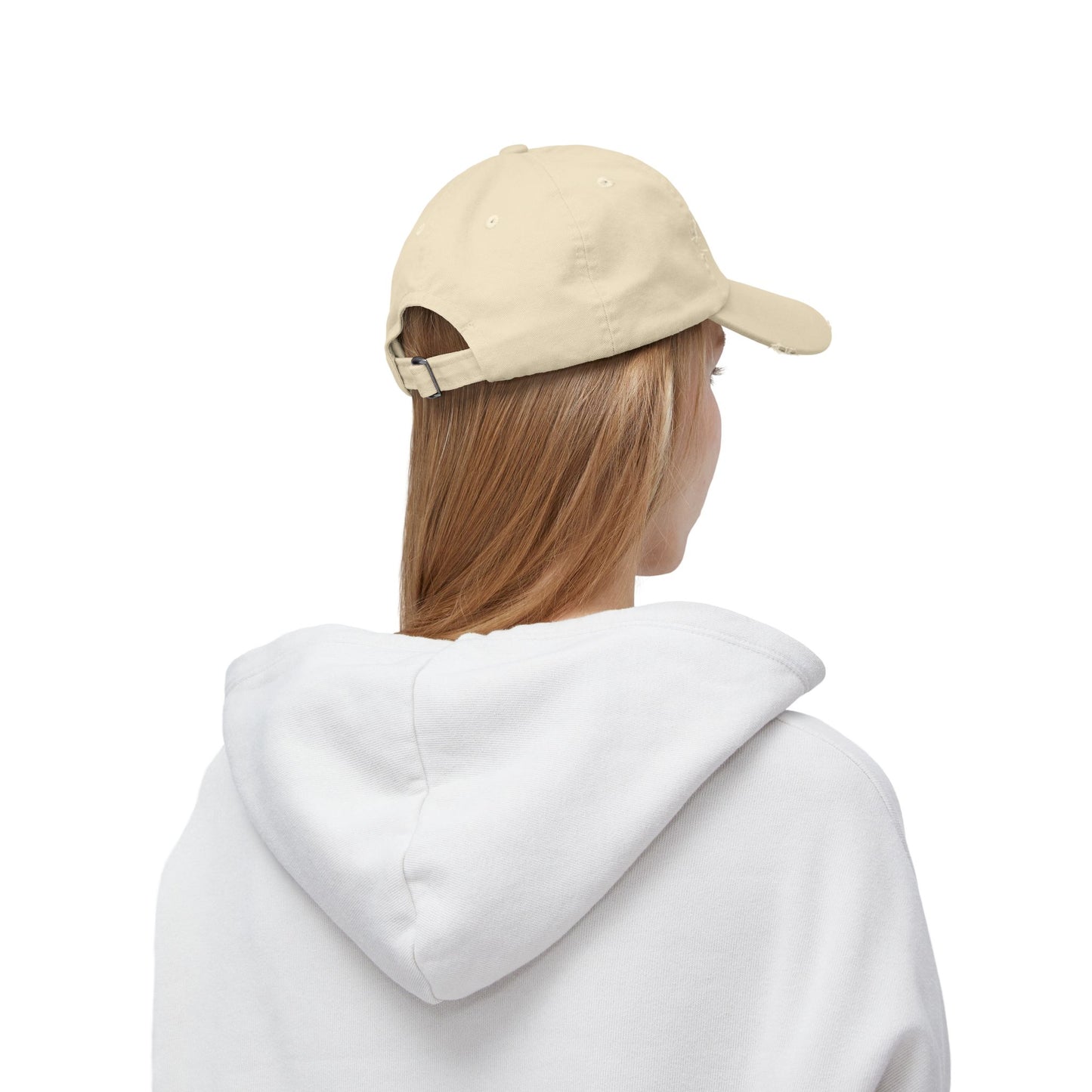 Distressed Cap - Blissful Attitude Lotus Meditation Sun Rays Design